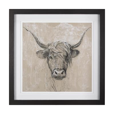 Sketch of Animal VIII (Highland Bull) Framed Art Print