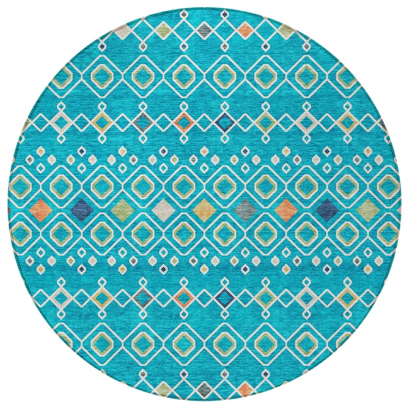 HomeRoots Geometric Modern Rectangle Outdoor Rug