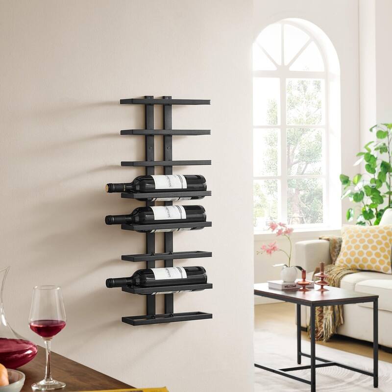 8 Tier Wall Mount Wine Rack - 10.83"D x 4.06"W x 28.23"H