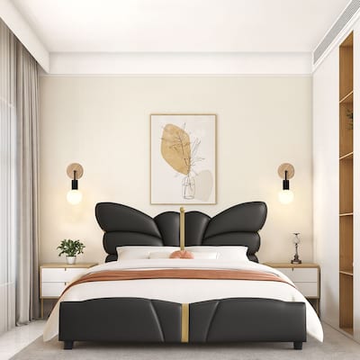 Stylish PU Leather Upholstered Platform Bed - No Box Spring Needed