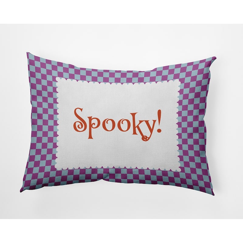 Halloween Spooky Checks Accent Pillow - Orchid - 14" x 20"