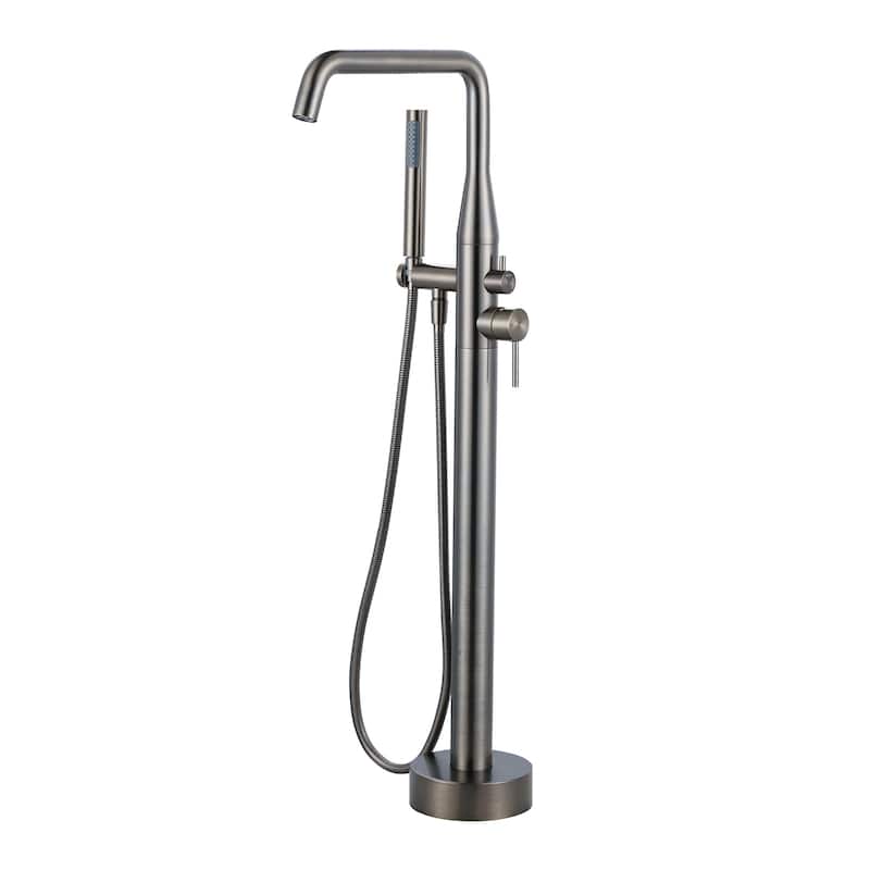 WOWOW Minimalist Freestanding Bathtub Faucet with Handheld Shower - Antique Bronze