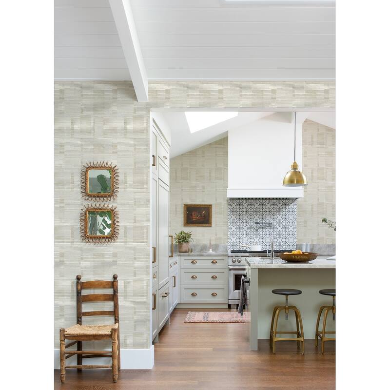 A-Street Prints Callaway Beige Woven Stripes Wallpaper