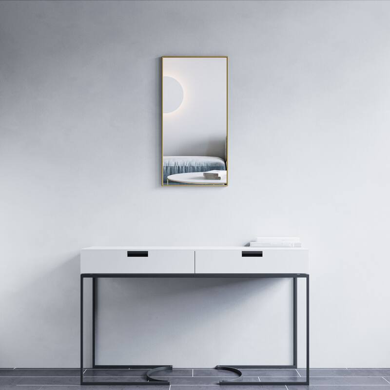 Catton Mirror - Rectangle 32" High - 16"W x 32"H x 1"D - Gold