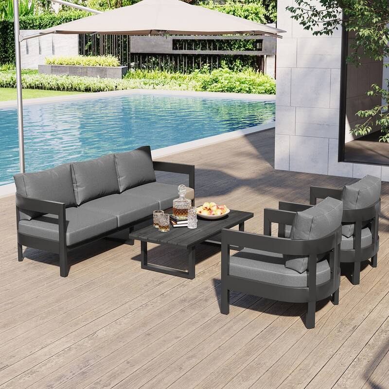 High-Quality Outdoor Seating Set with Thick Cushions