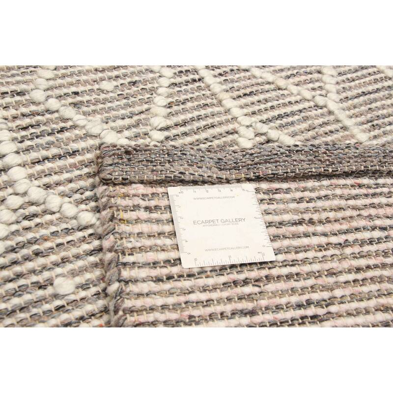 ECARPETGALLERY Braid weave Sienna Grey Wool Rug - 4'11 x 8'0