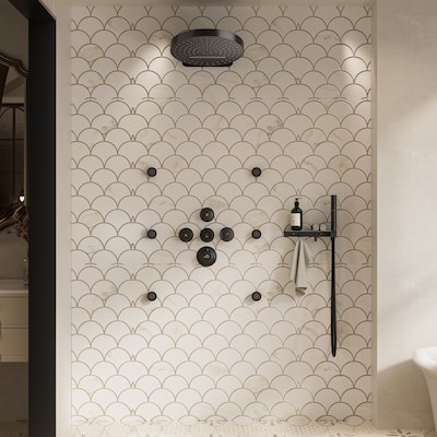CASAINC Thermostatic 4 Functions 12 inch Rainfall Showerhead with Handheld Spray & 6 Body Jets Set Rain Shower System