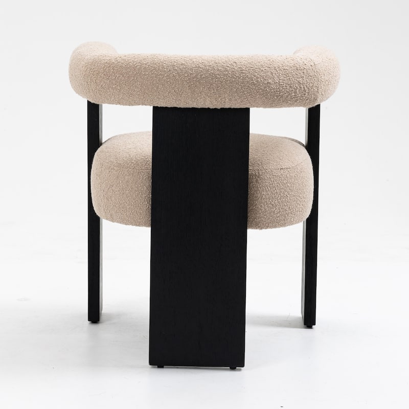 Owena Modern Armchair Upholstered Brushed Fabric with Padding Wood Frame