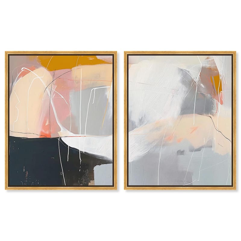 California in Haze Canvas Set of 2 by Art Remedy - 30" x 36" - Gold