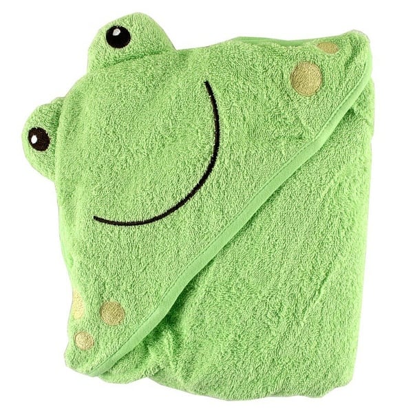 slide 1 of 1, Luvable Friends Baby Unisex Cotton Animal Face Hooded Towel, Frog, One Size - Frog - One Size One Size - Frog