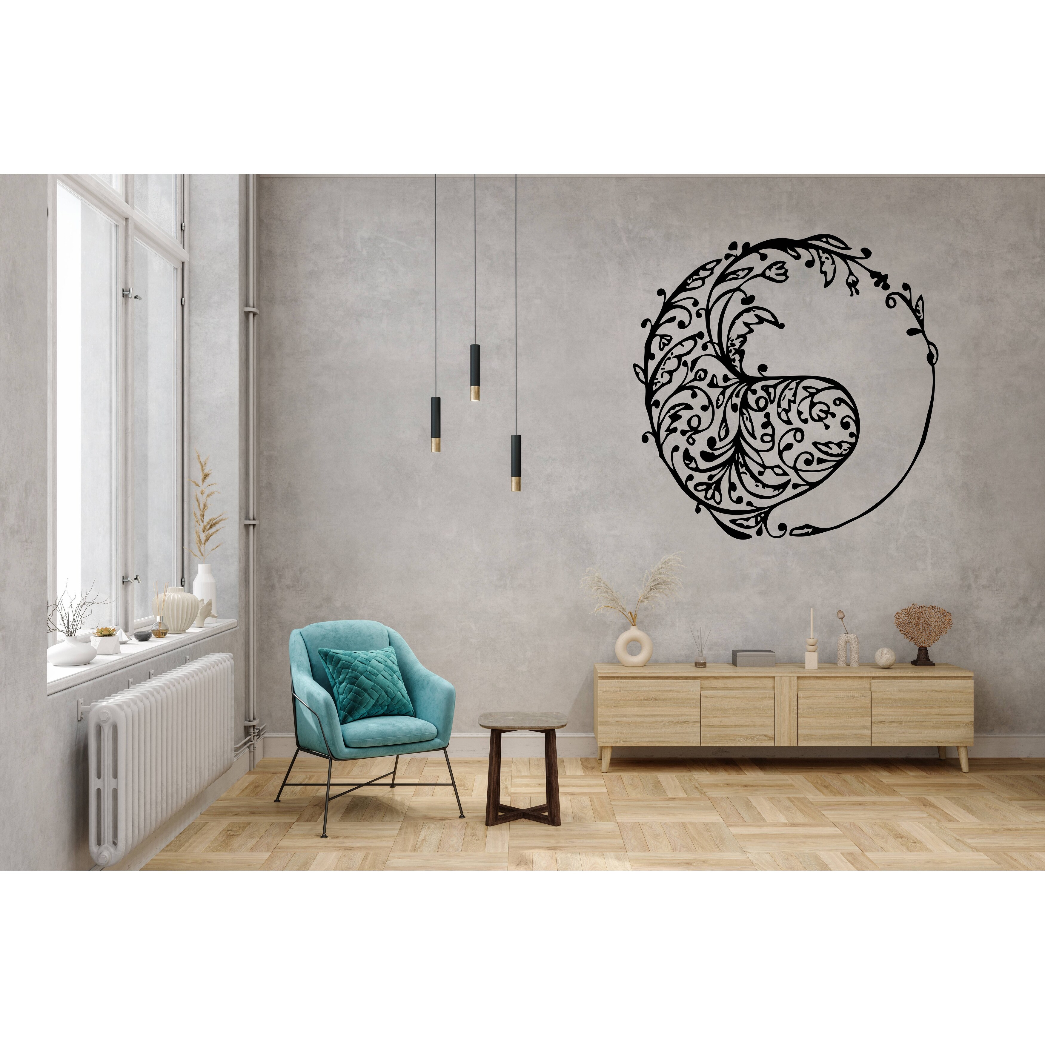 Yin Yang Yoga Wall Vinyl Decal Sticker for Home Decor-image