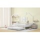 preview thumbnail 6 of 14, House-Shaped Metal Full Size House Bed with Semi-enclosed Fence and Twin Size Trundle