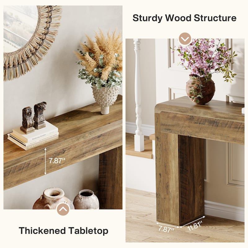 70.9-Inch Extra Long Console Table, Rustic Wooden Sofa Table