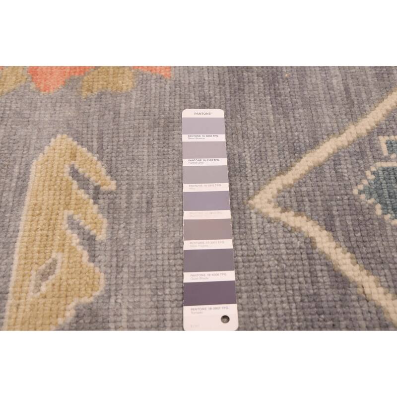 ECARPETGALLERY Hand-knotted Modern Oushak Dark Grey Wool Rug - 9'9 x 13'9