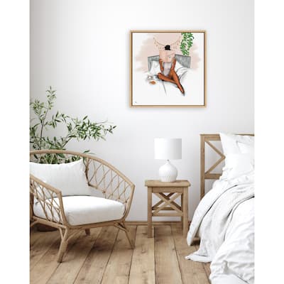 Kate and Laurel Sylvie Book Bed And Faith Framed Canvas by Mary Joak