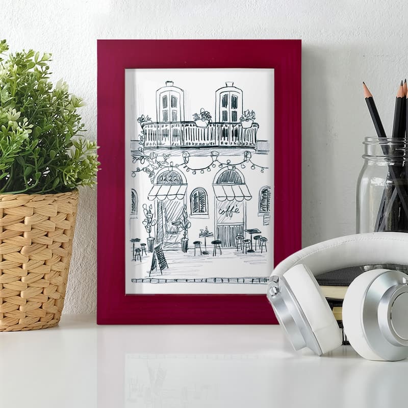 Italian Street Sketch II -Framed Print w/glass-Cherry Red