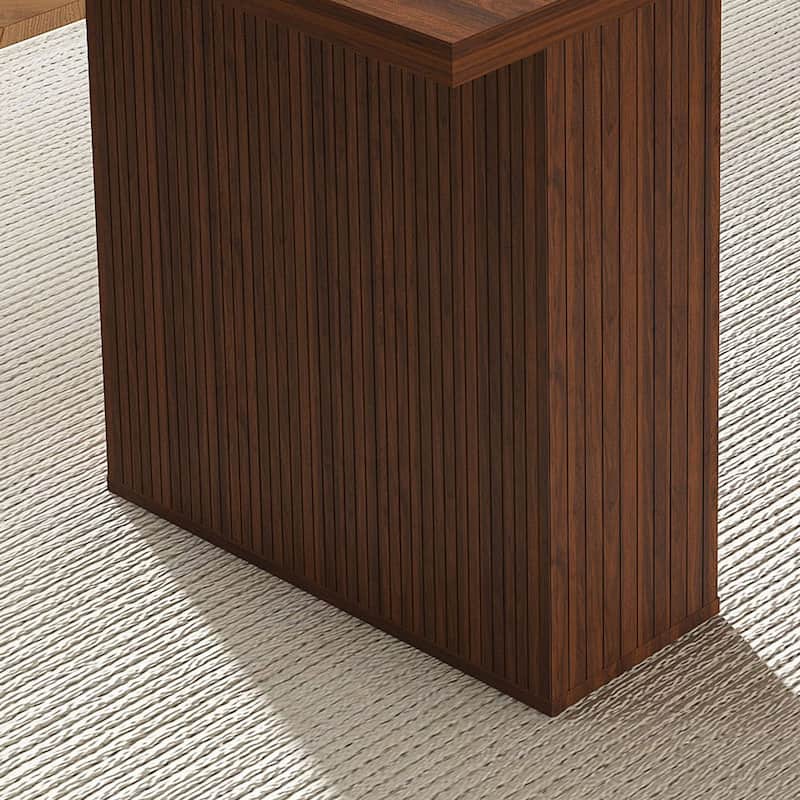 Dining Table with Built-In Storage, Meeting Table Kitchen Table with Wood Veneer, Scratch-Resistant Home Office Table