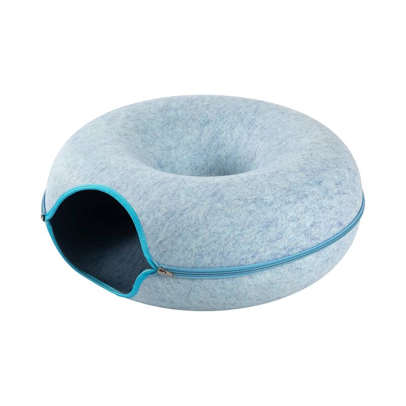 Adeco Cat Tunnel Bed with Ventilated Window for Indoor Cats