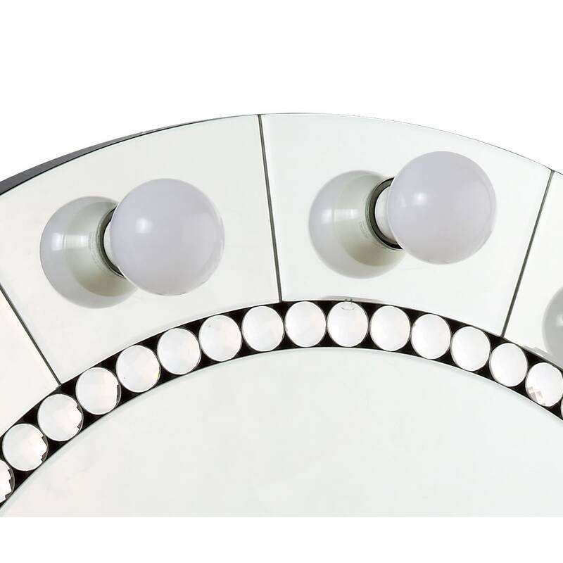 Farai Glam Mirrored Faux Crystal Diamonds Wall Decor Mirror