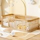 preview thumbnail 12 of 16, Wood Twin Size Wood Floor Bed Frame with Slats and Safety Guardrails, Wood Montessori Floor Bed for Kids, Girls, Boys
