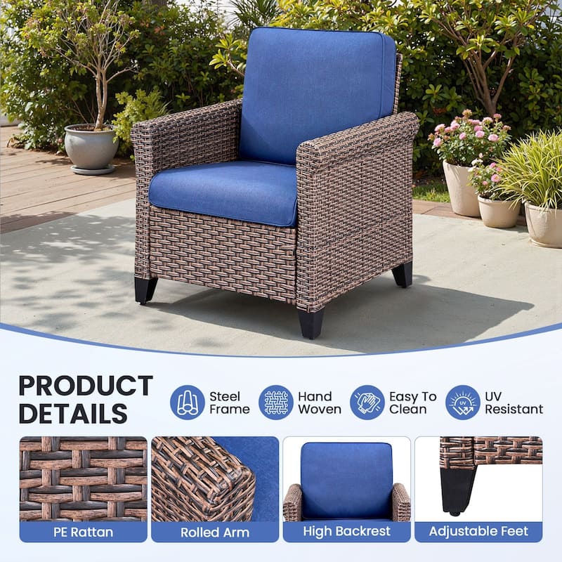 Pocassy Outdoor Sofa with Patio Chairs Funiture Set