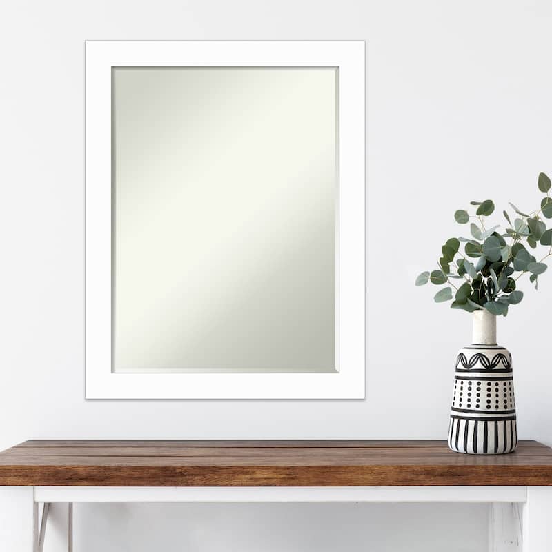 Basic Narrow Half-Inch-Bevel Wood Framed Wall Mirror - Glass Size 18x24