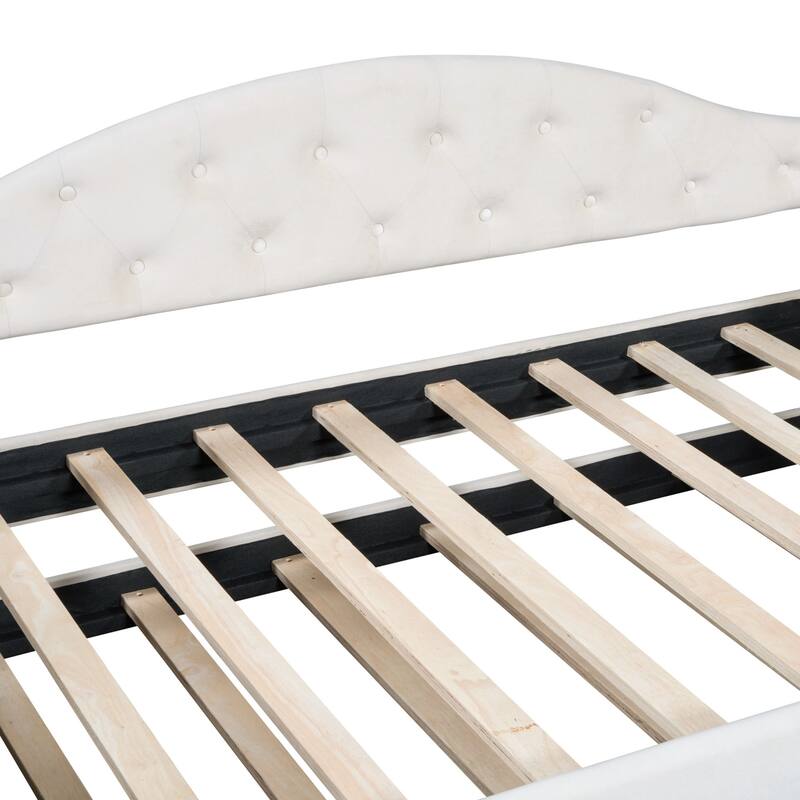 Tufted Upholstered Sofa Bed with Tray