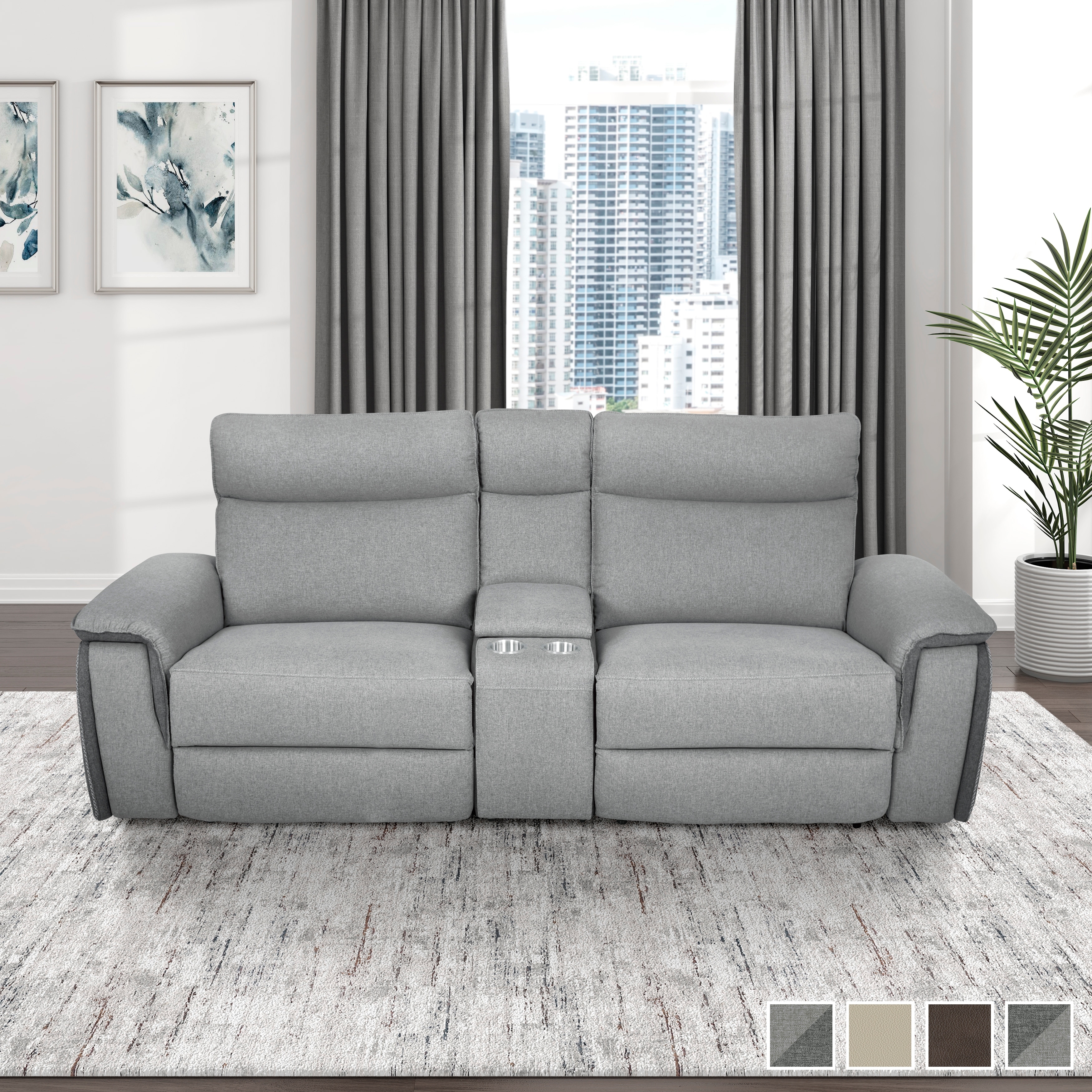 Fremont & Park Blythe Power Double Reclining Loveseat with Console