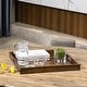 preview thumbnail 74 of 76, KINWELL Square Black Walnut Wood Serving Tray Ottoman Tray with Handles