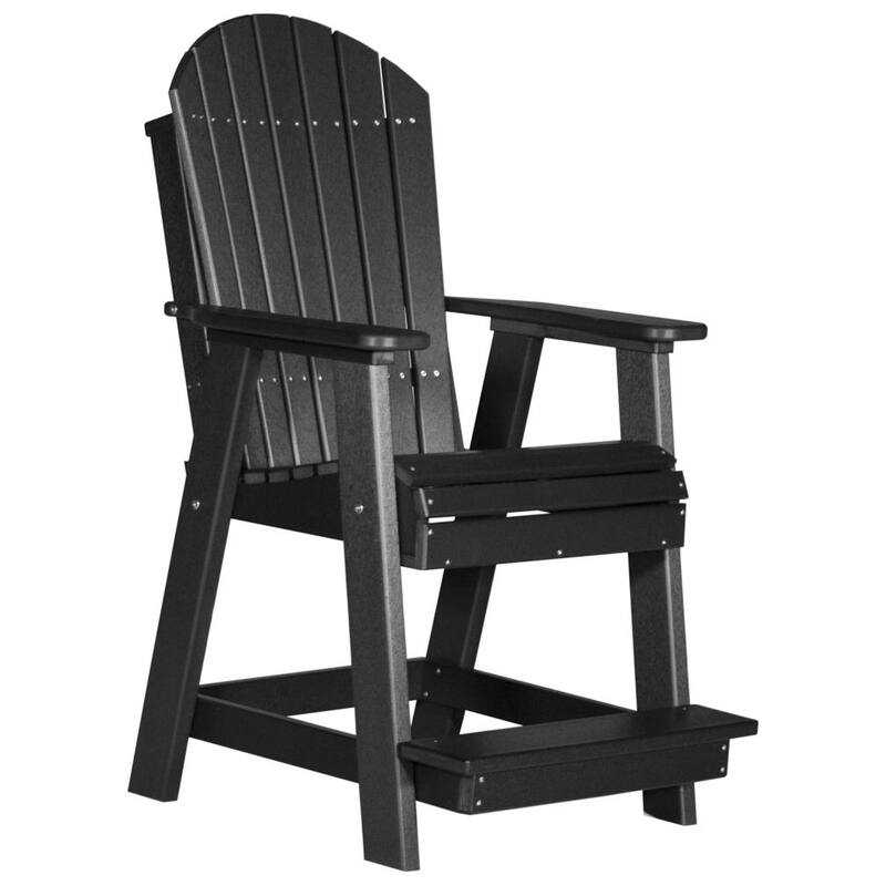 Poly Lumber Adirondack Balcony Chair - Black