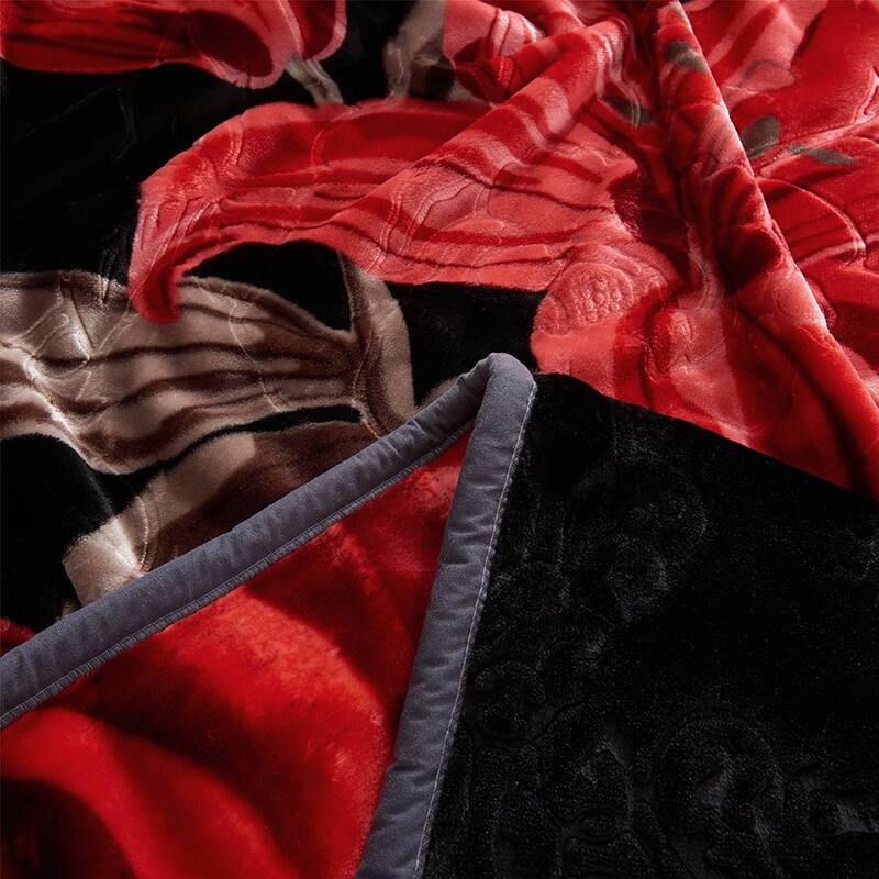 2 Layer King Size Fluffy Chunky Large Raschel Blanket Super Soft Faux Fur Blanket