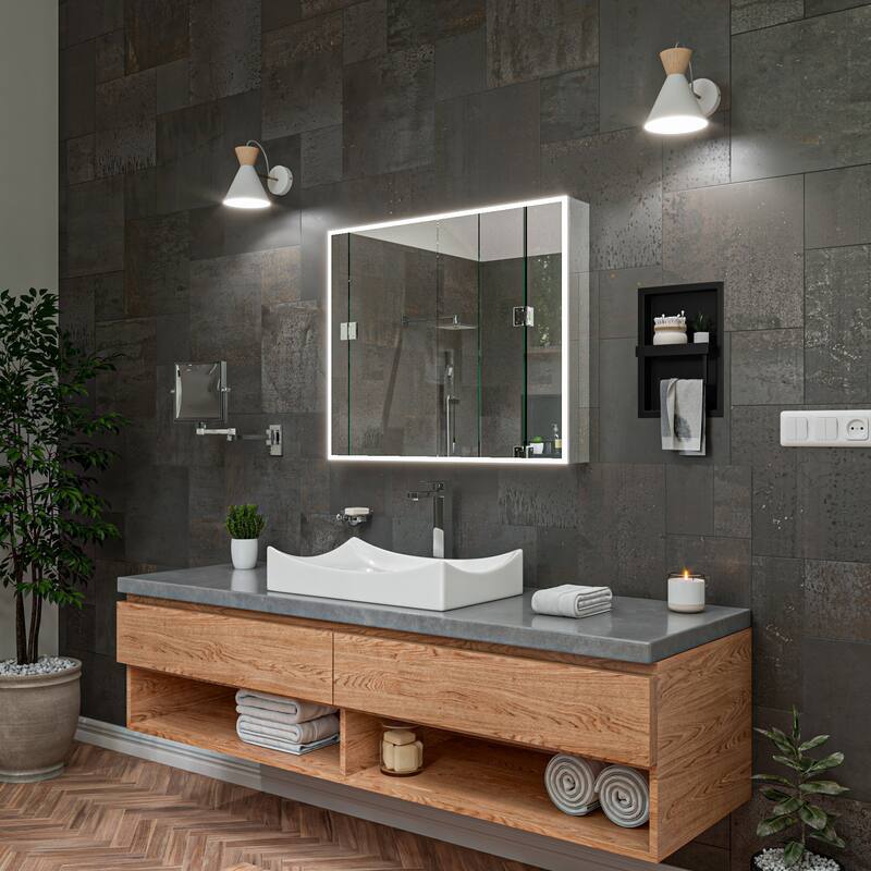 ALFI brand ABTPNP88-BB Brushed Black PVD Stainless Steel Recessed Toilet Paper Holder Niche