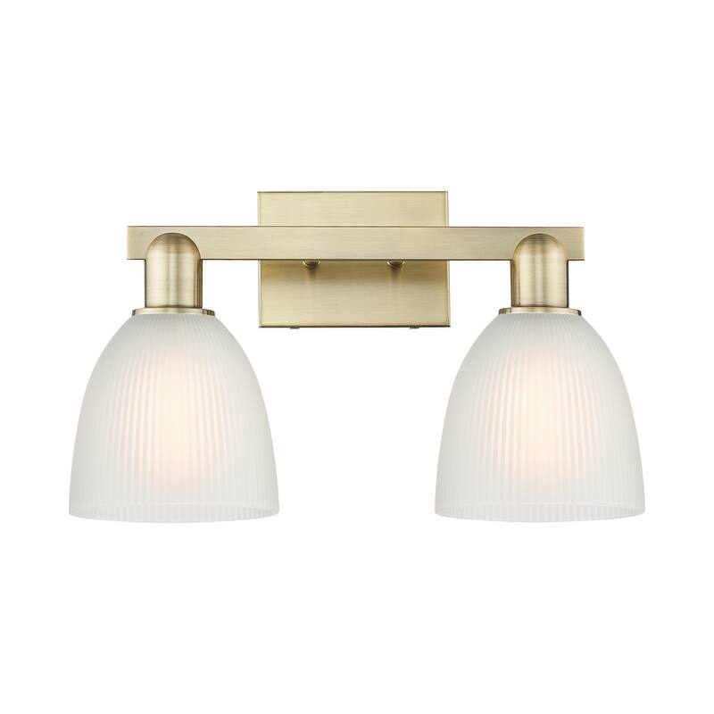 Innovations Lighting Endless Possibilities Arcadia - Castile - 2 Light 17" Bath Vanity Light - Antique Brass/White