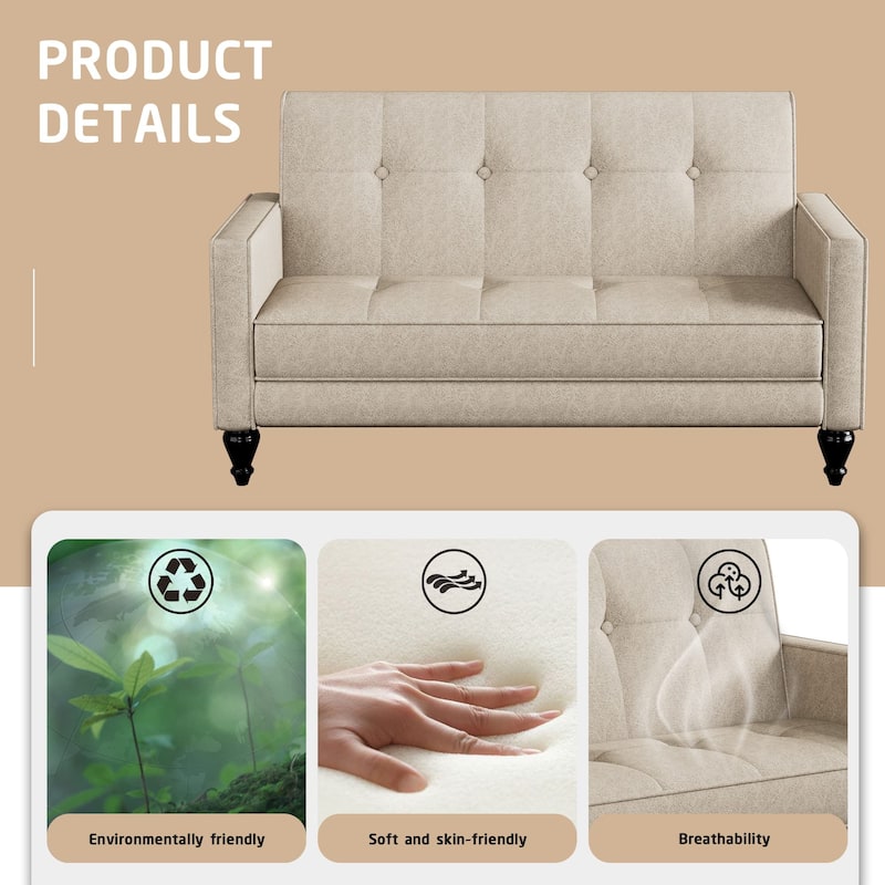 Love Seat Mini Couch Small Settee Loveseat Bench for Living Room Small Spaces, Upholstered Small Loveseat Sofa Couches with