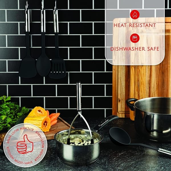 Kitchen Utensil Set, Nylon and Stainless Steel Cooking Utensils