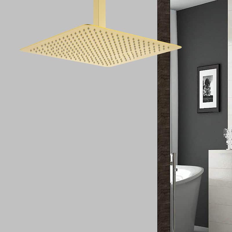 16" Square High Pressure Rain Shower Head,304 Stainless Steel Rain Shower Head