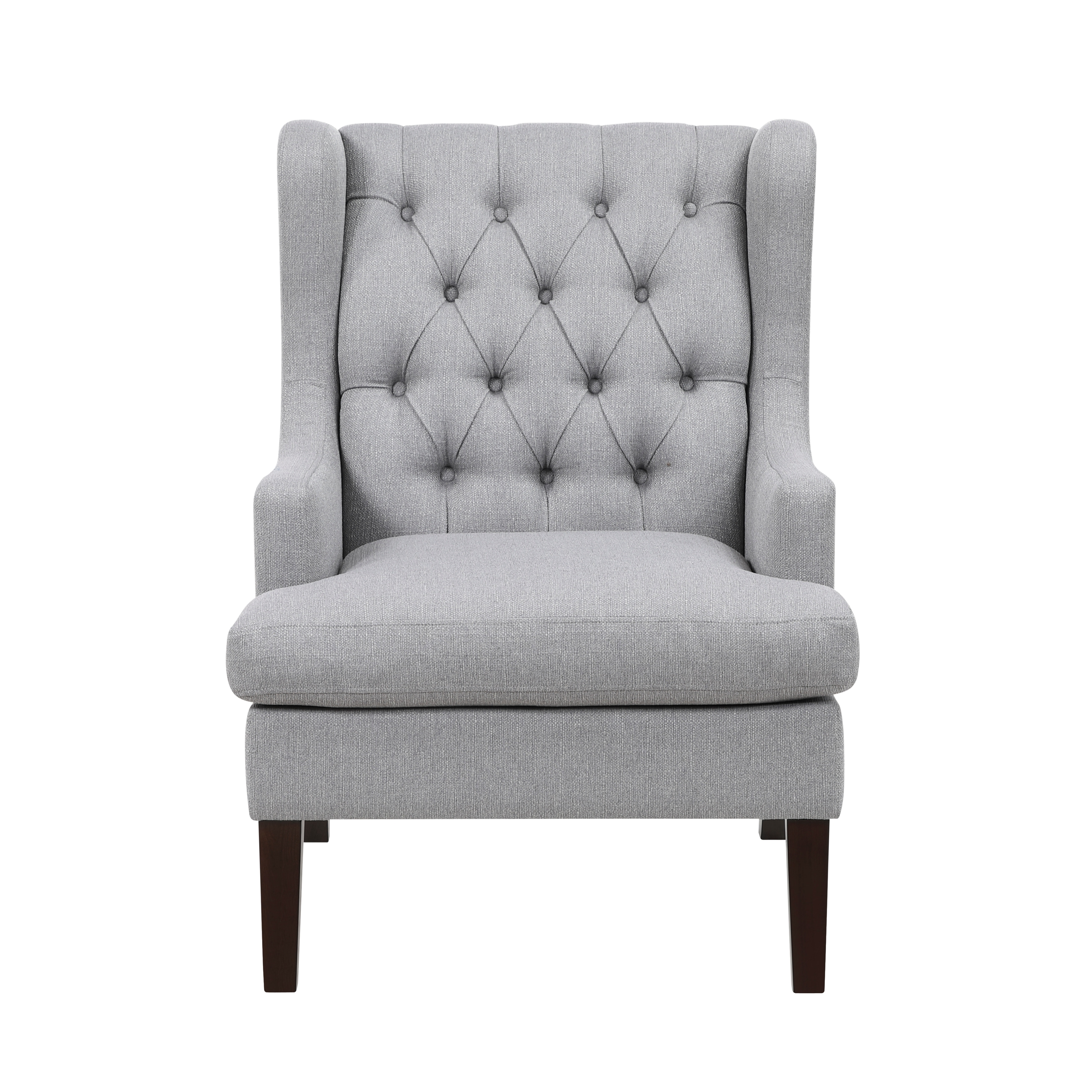 1pc Accent Chair Button-Tufted Beige Fabric Upholstery Foam Cushion Seat Living Room Furniture