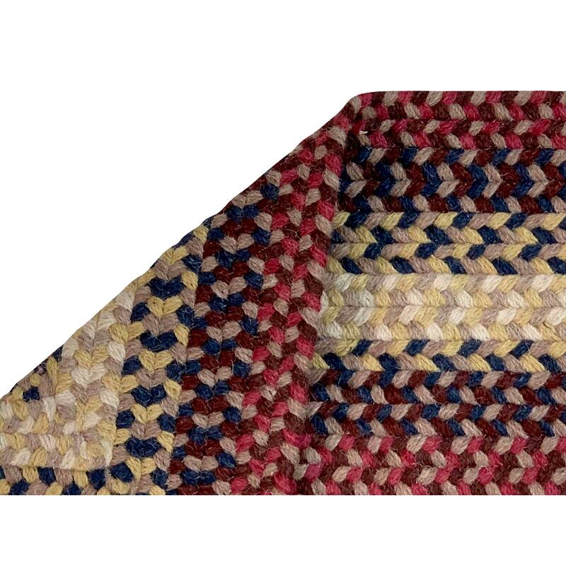 Better Trends Woodbridge Braid 100% Wool Stain Resistant, Double-Sided Reversible Rectangle Indoor Area Utility Rug