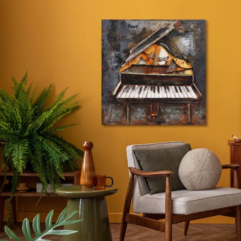 "Magic Keys" Mixed Media Iron Hand Painted Dimensional Wall Art