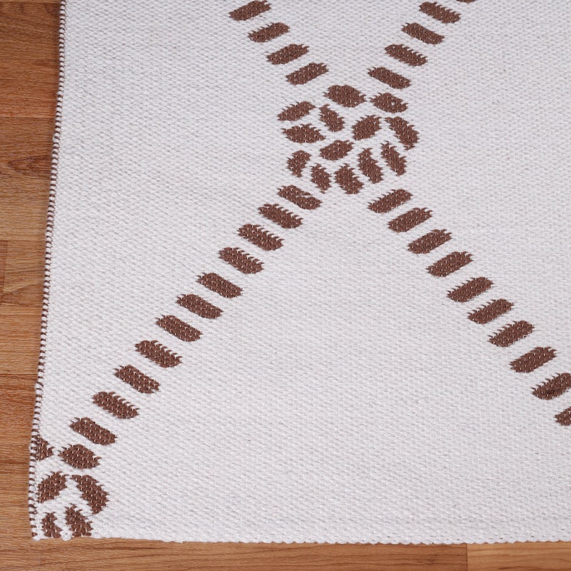 Superior Coastal Geometric Lattice Indoor Outdoor Area Rug
