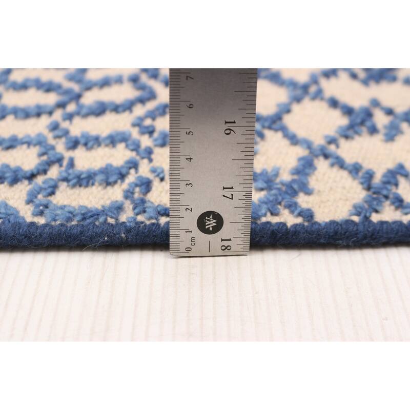 ECARPETGALLERY Hand-knotted Tangier Dark Blue Wool Rug - 5'4 x 7'7