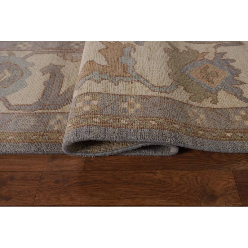 Oushak Oriental Area Rug Vegetable Dye Hand-Knotted Wool Carpet - 9'5"x 11'9"