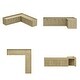 preview thumbnail 12 of 15, Corner Storage Bench with Lift-Top Seats, Faux Drawer Fronts, Oak Finish, Entryway & Living Room Organizer