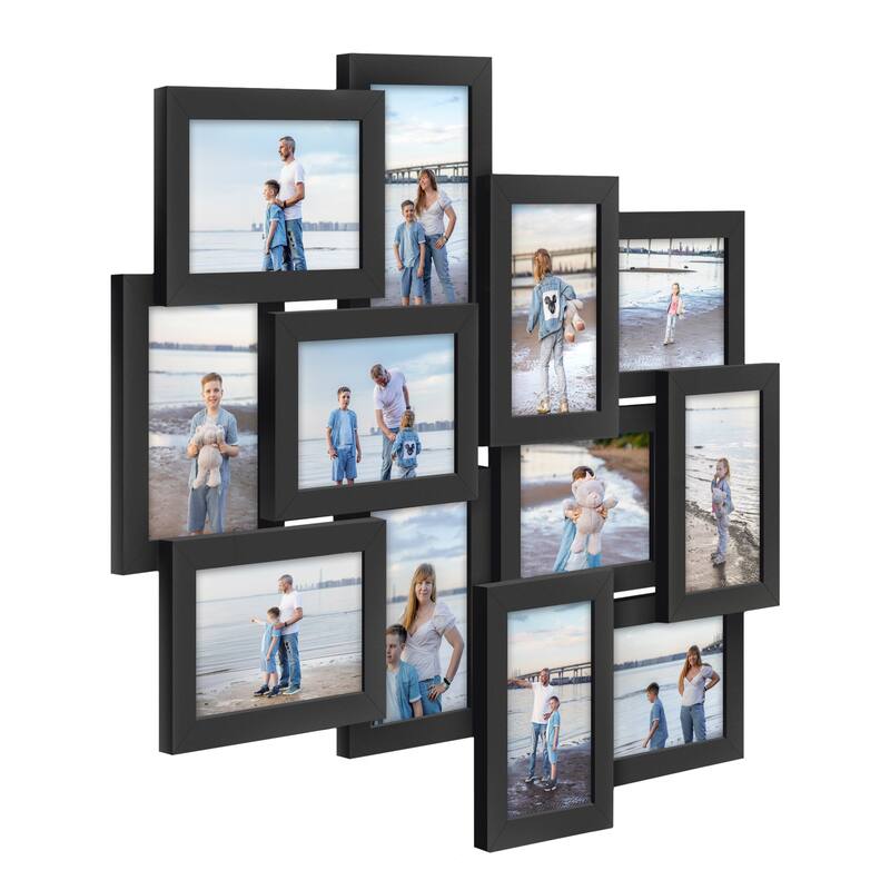 HELLO LAURA Modern Stylish 12-Opening Puzzle Photo Collage Wall Frame