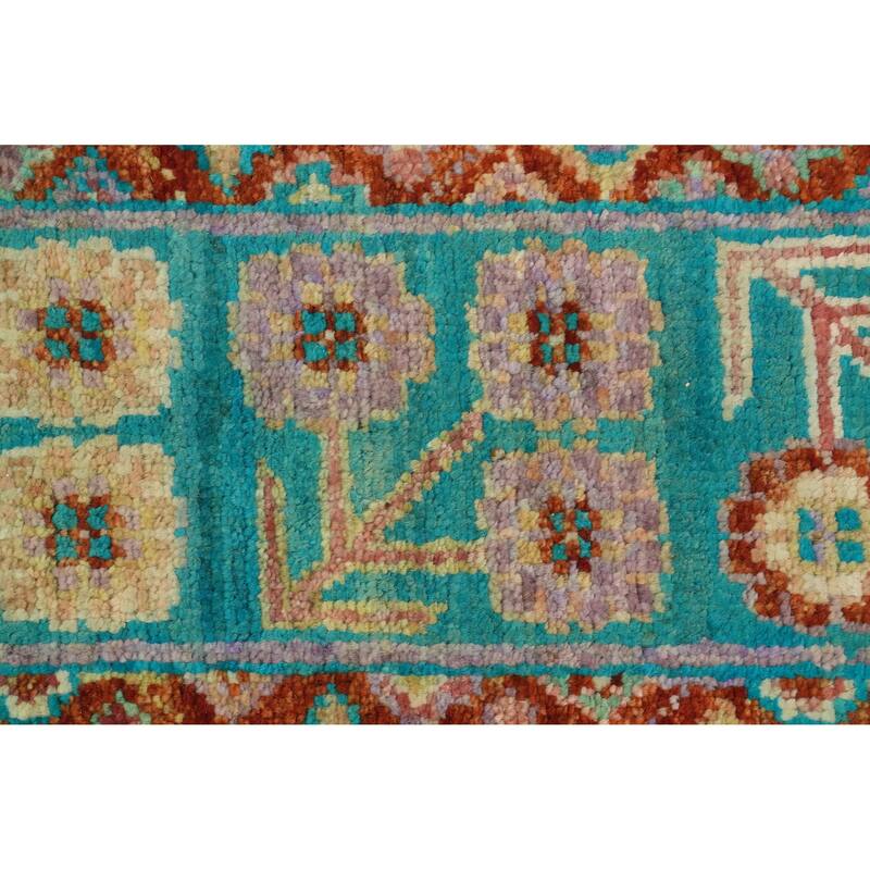 Hand Knotted Oriental 100% Wool Carpet Traditional Floral Yellow & Gold Ziegler Area Rug - 9' 9'' X 8' 0''