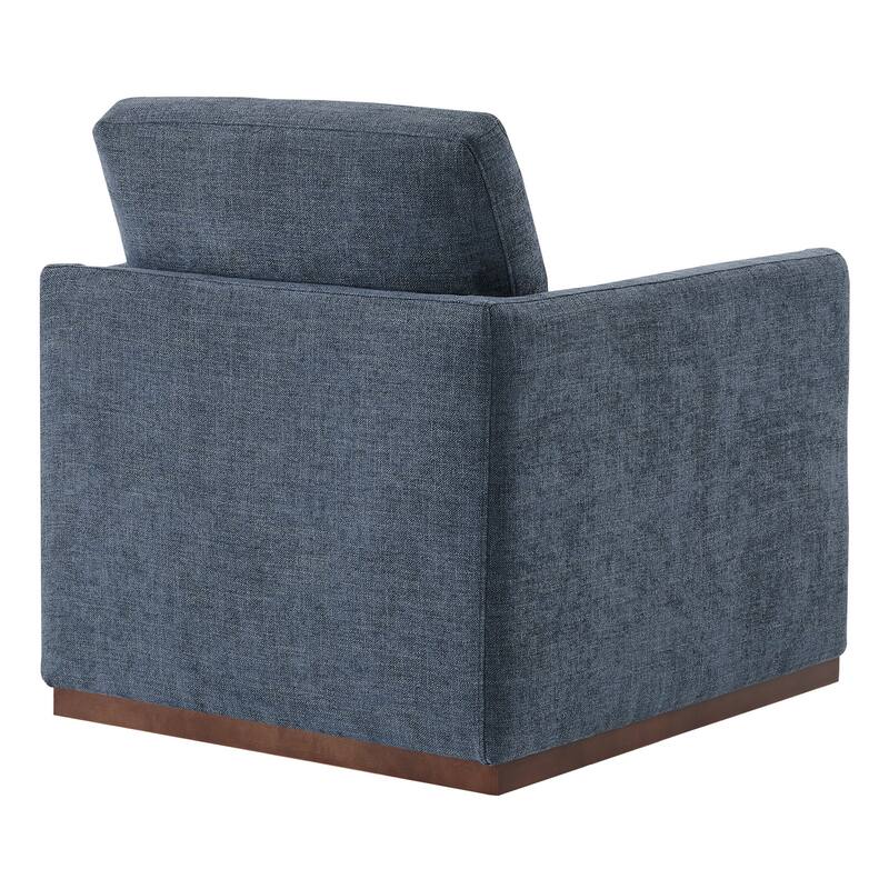 Spruce & Spring Modern Swivel Accent Chair with Wooden Base