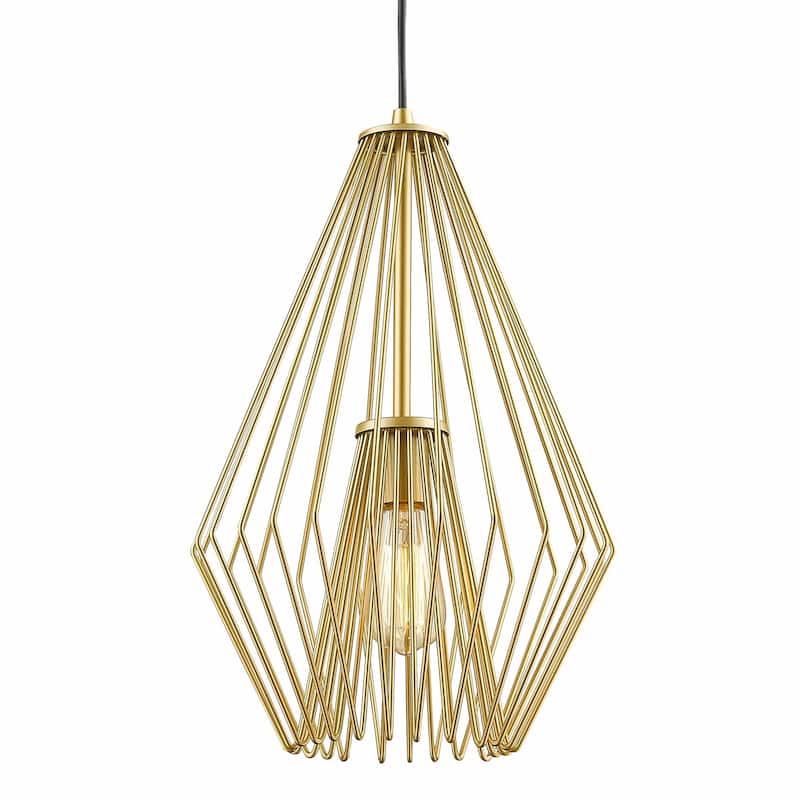 Z-Lite Quintus Single Light 12-1/4" Wide Abstract Pendant - Metallic Gold