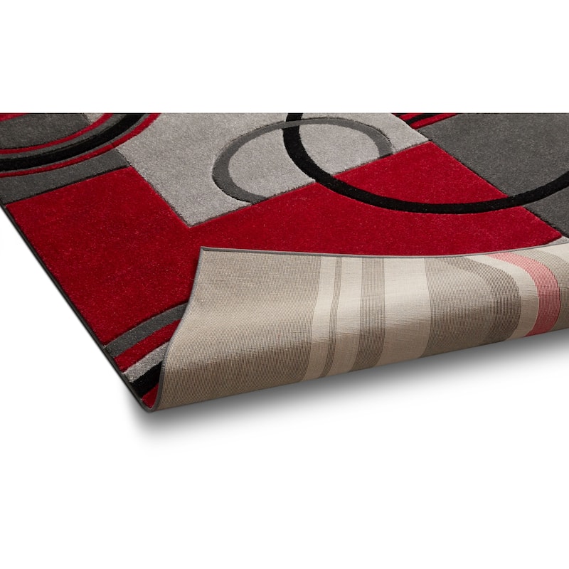 Well Woven Ruby Galaxy Waves Modern Geometric Area Rug