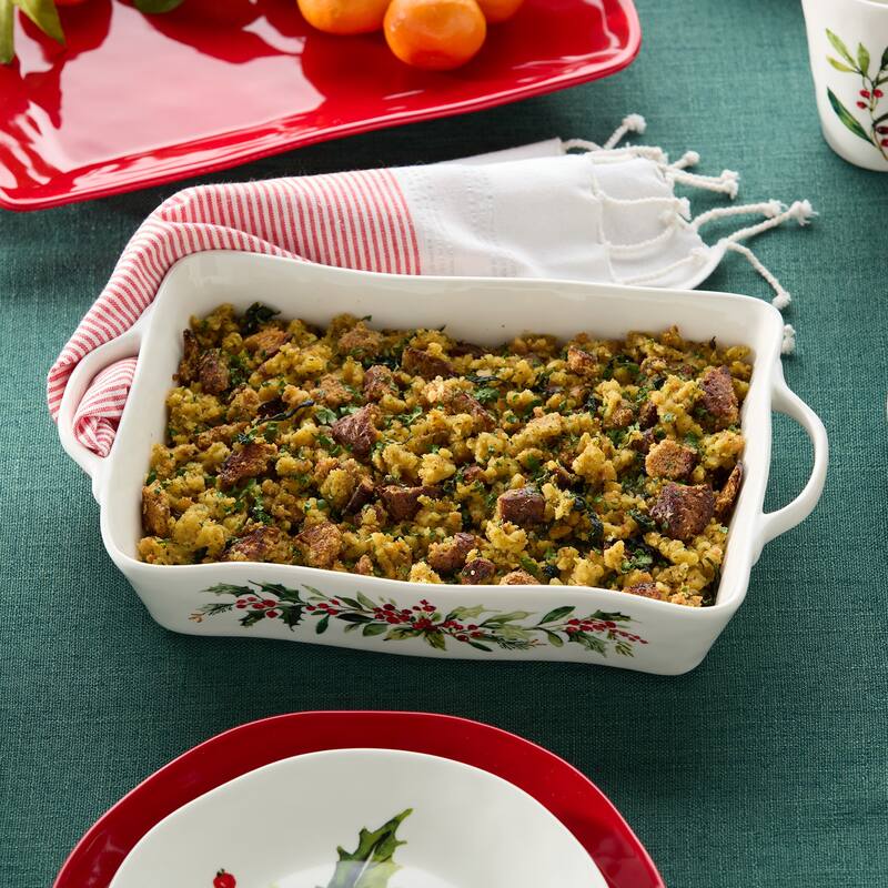 Certified International Holly And Vines Rectangular Baker