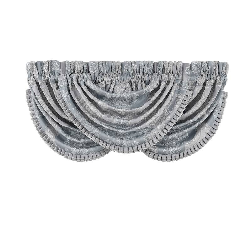 J. Queen New York Sondra Powder Blue Window Waterfall Valance